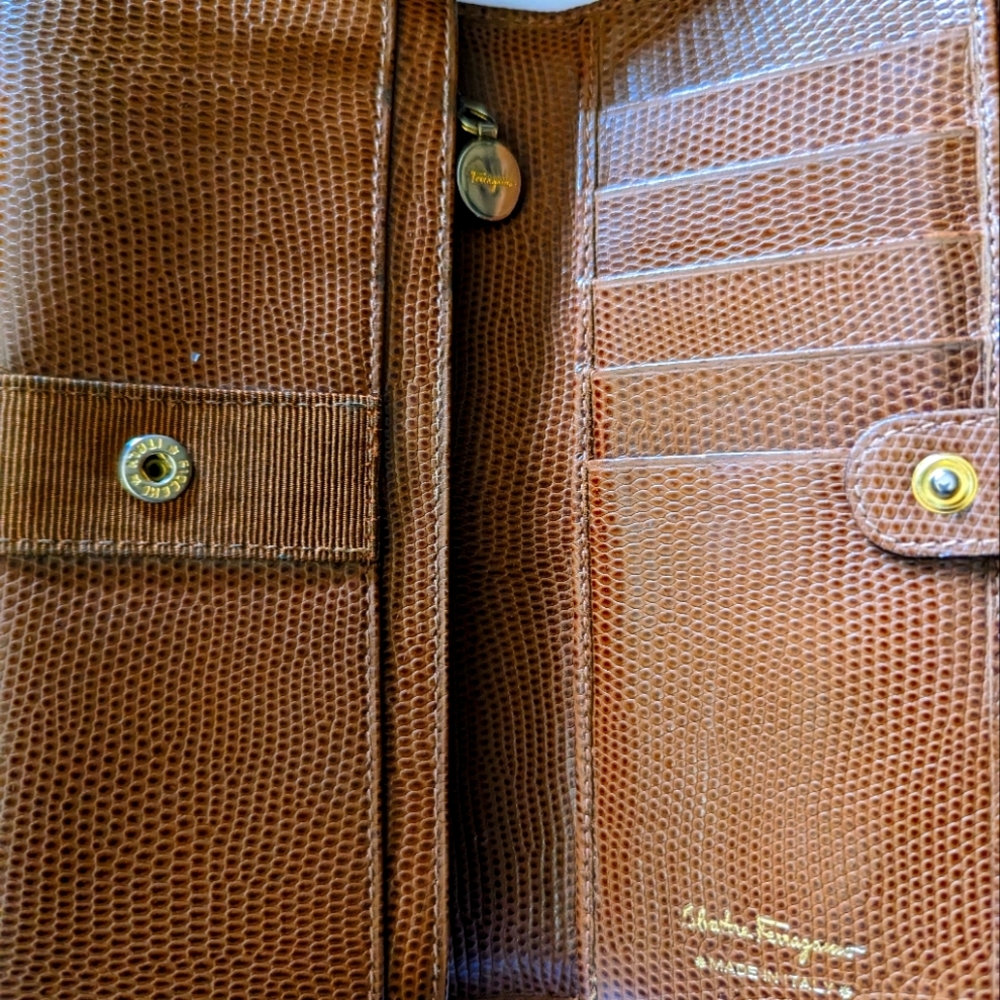 Salvatore Ferragamo Brown Leather Bifold Wallet